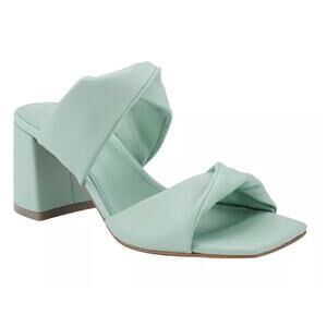 Marc Fisher Women's Kari High Heel Sandals Size 7.5 NWOB Faux Leather Slip Ons